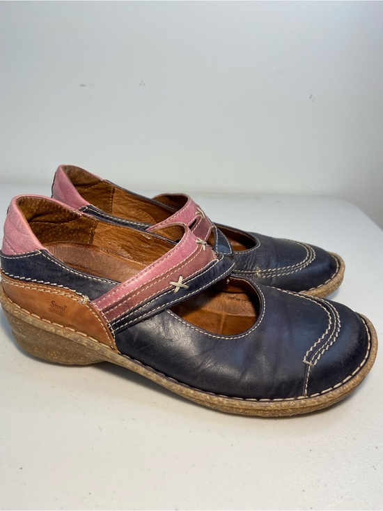 Josef Seibel Shoes - Josef Seibel Spirit Nature Comfort Mary Jane Flats in Navy and Pink SZ6